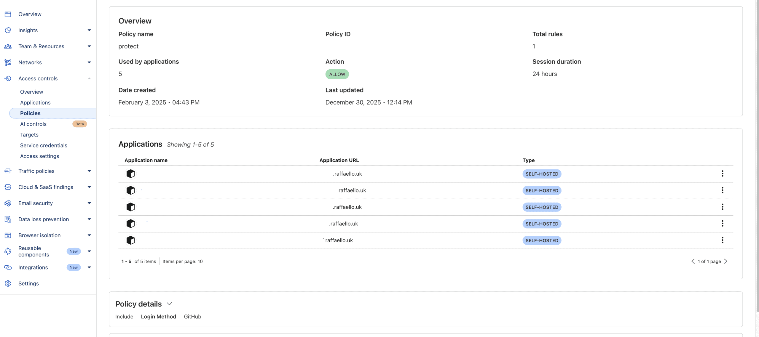 Cloudflare Zero Trust access policy with GitHub login